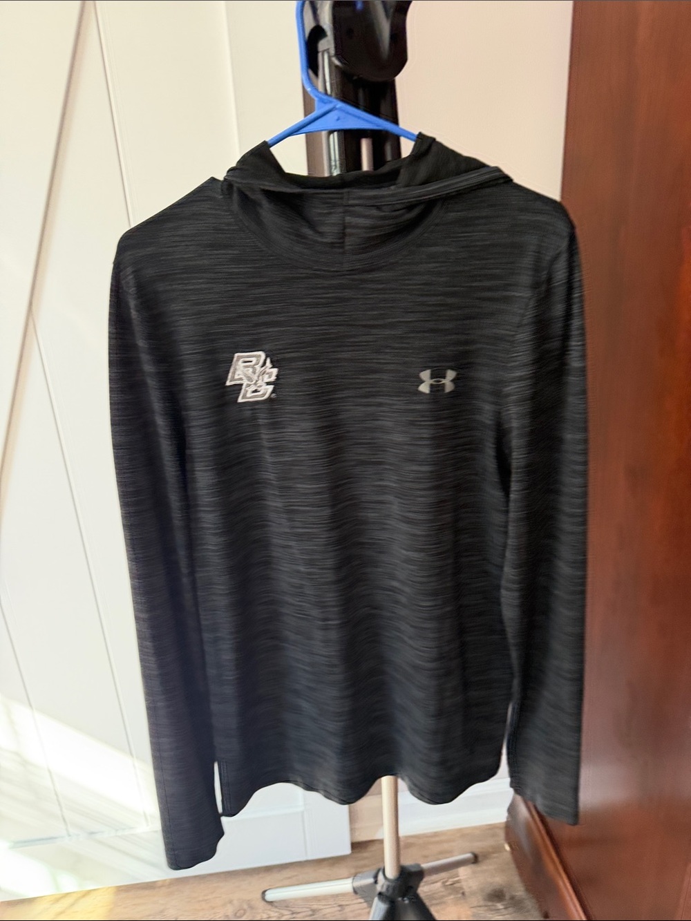 Boston College  Men's Black Heathered Performance Hoodie Pullover
